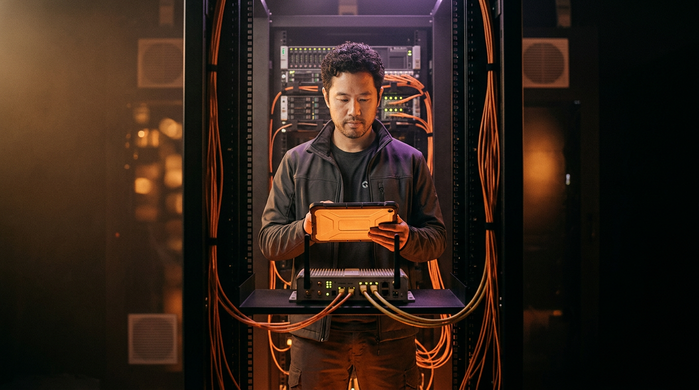Engineers connecting cloud, IoT and finance systems in an operations hub